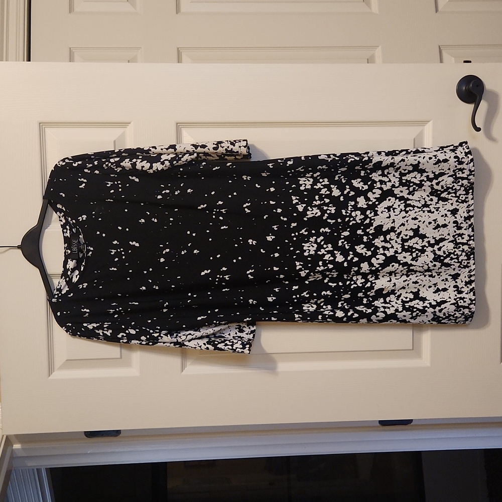 Lbisse black & white dress, large, like new